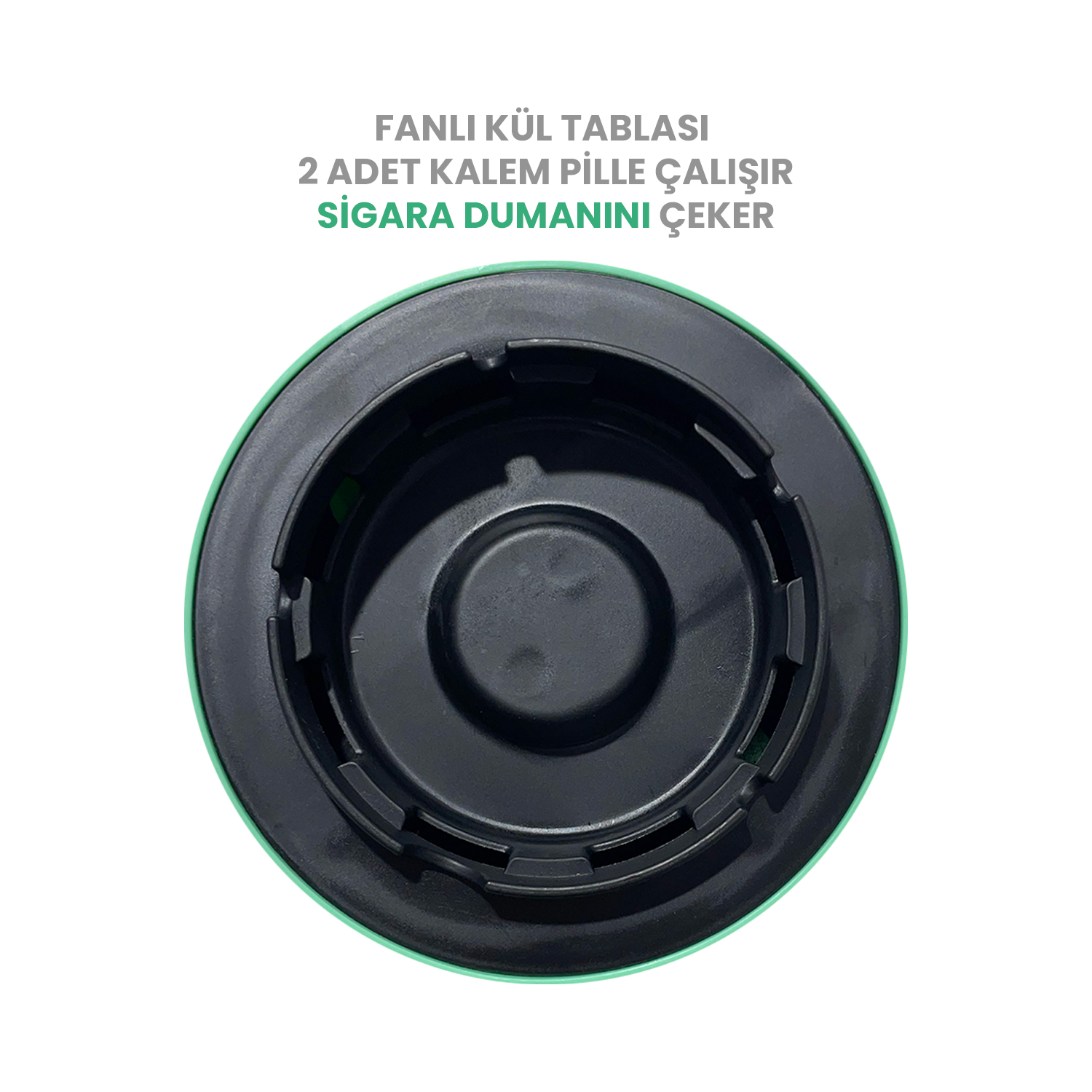 Fanlı Kül Tablası / Sigara Dumanını İçine Çeker / Yıkanabilir Filtreli