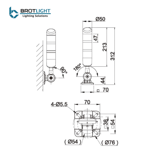 Brotlight btl50s-acryg-ln24 Acil Buzzer Tepe Lambası