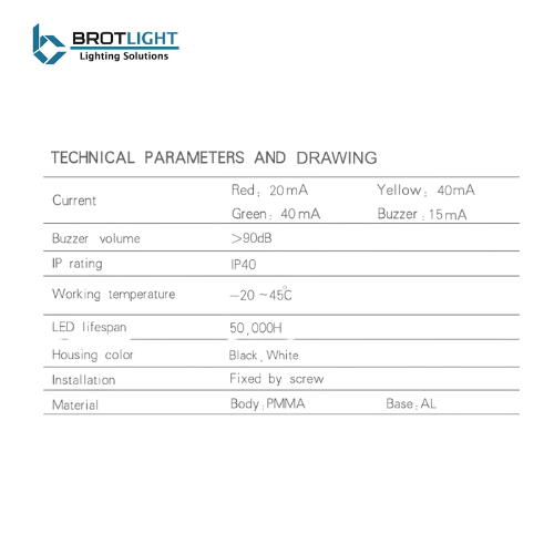 Brotlight btl50s-acryg-ln24 Acil Buzzer Tepe Lambası